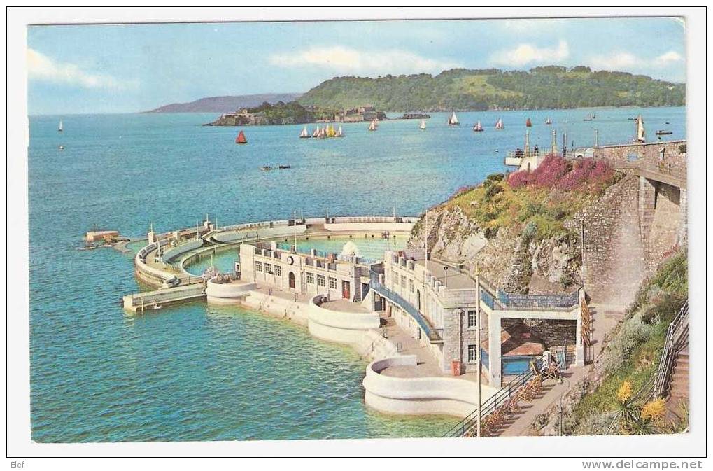 The Lido Swimming Pool And Drake's Island , PLYMOUTH; 1973 ; TB - Sonstige & Ohne Zuordnung