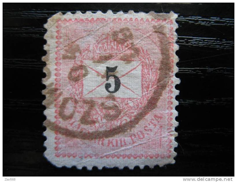 1889. BLACK NUMBERED 5  KRAJCAR WITH SZOLNOK POSTMARK - Used Stamps