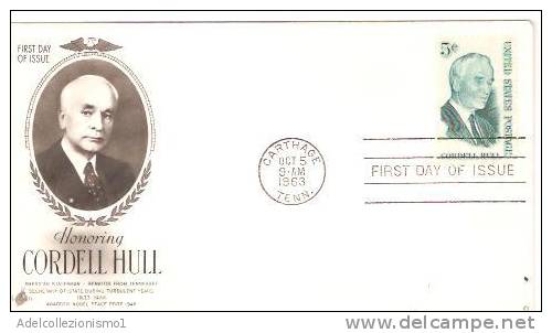 26104)lettera F.d.c. Honoring Cordell Hull Con  5c + Annullo - Other & Unclassified