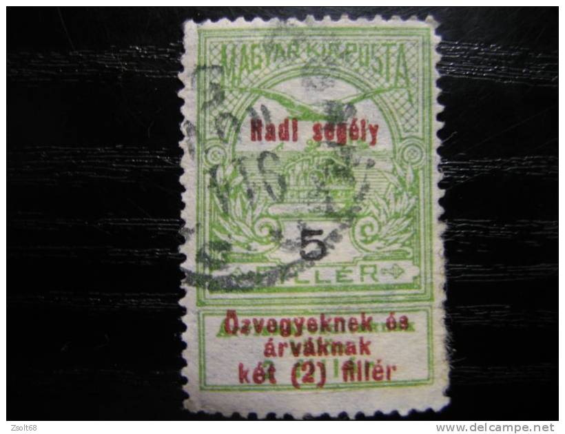 1913. FLOOD  5 KORONA END-VALUE (ARMY AID) Little Beak  With Postmark - Used Stamps