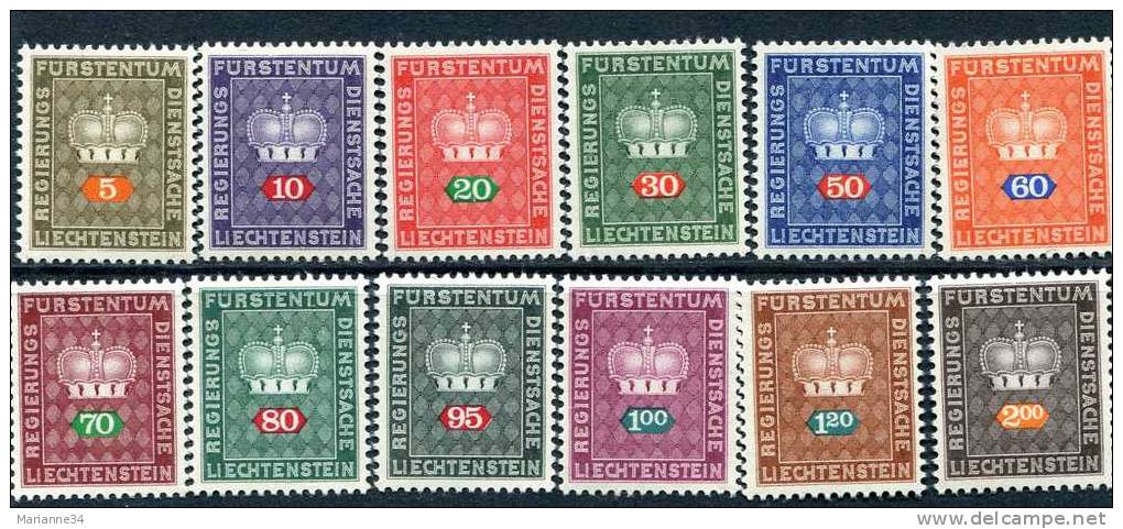 Liechtenstein-1968/69 - Timbres De Service - YT 45 à 56** - Servizio