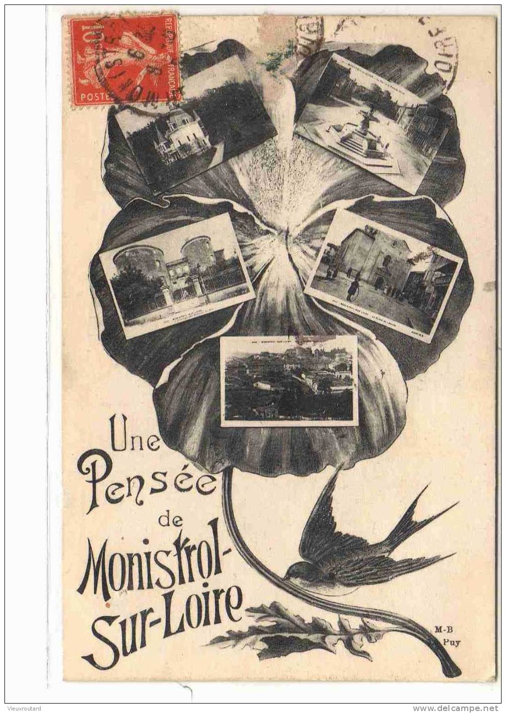 CPA. PENSEE DE MONISTROL SUR LOIRE. 5 VUES. - Monistrol Sur Loire