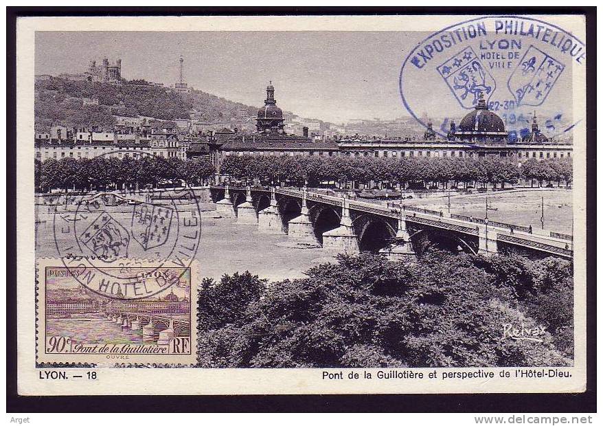 Carte-Maximum FRANCE N°Yvert 450 (Lyon) Obl Sp  Ill 26.5.43 - 1940-1949