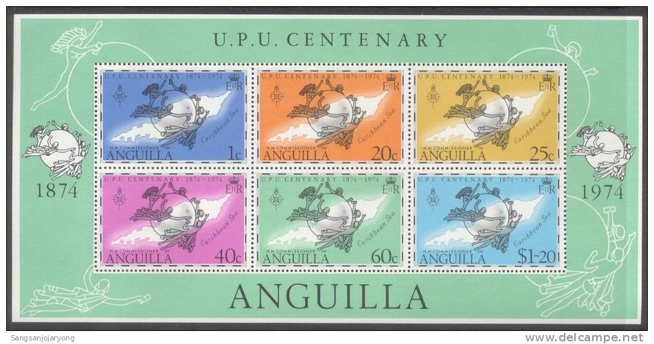 UPU, Anguilla Sc204a UPU Centenary - U.P.U.