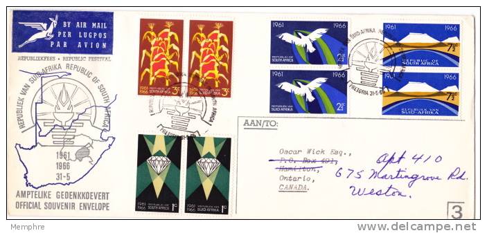 1966 Official  FDC #3  Republic Festival  Special Cancel - FDC