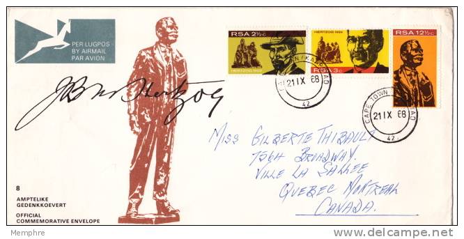 1968  Official  FDC  #8   Hertzog - FDC