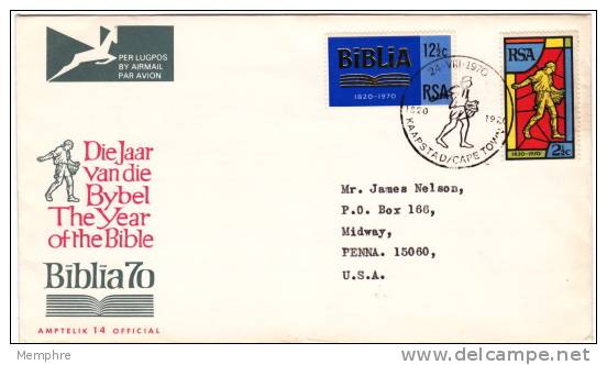 1970  Official   FDC # 14 Bible Year  Special Cancel - FDC