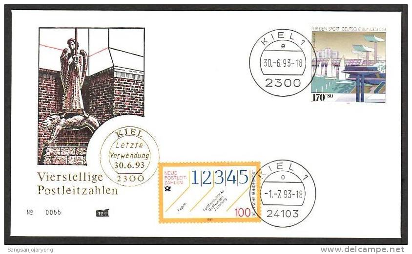 Postal, Germany Postal 150th Anniv. Envelope E - Postleitzahl