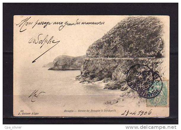 ALGERIE Bougie Route De Bougie à Djidjelli, Ed Geiser 53, 1906, Dos 1900 - Bejaia (Bougie)