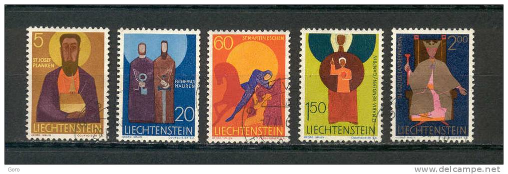Liechtenstein   1967-71.-  Y&T Nº   434 - 436 - 439 - 444 - 445 - Oblitérés