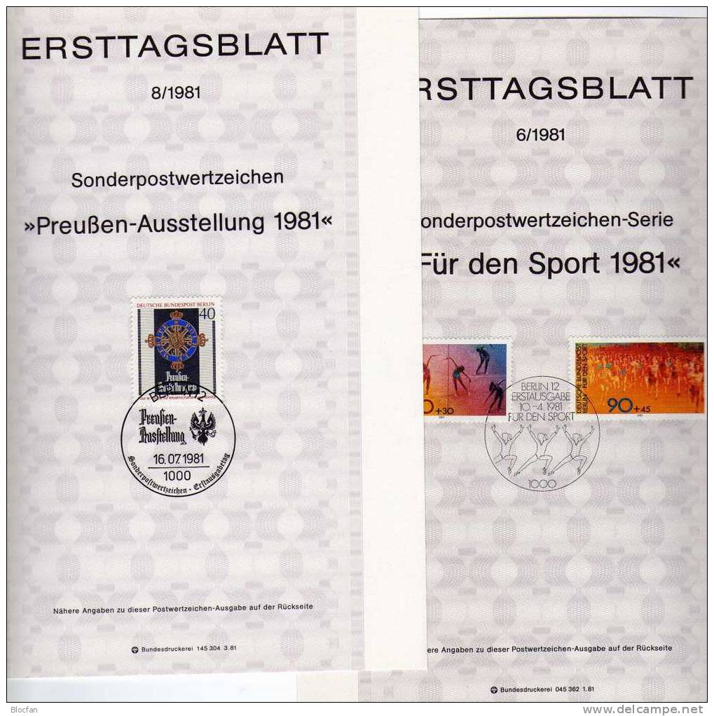 ETB II. Quartal 1981 Optik, Sport, Skulptur, Orden, Radio Berlin 641-649 SST 7€ - Physique