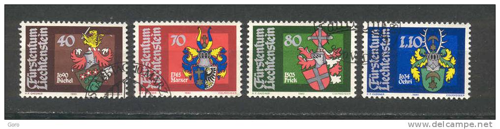 Liechtenstein   1980.-  Y&T Nº   684/87 - Usati