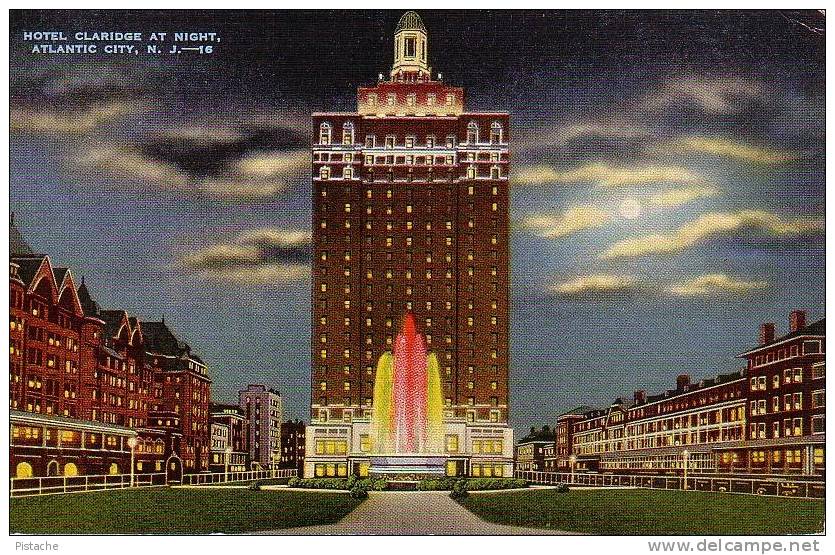 Atlantic City New Jersey NJ - Hotel Claridge At Night - 1940s - Neuve Unused - Autres & Non Classés