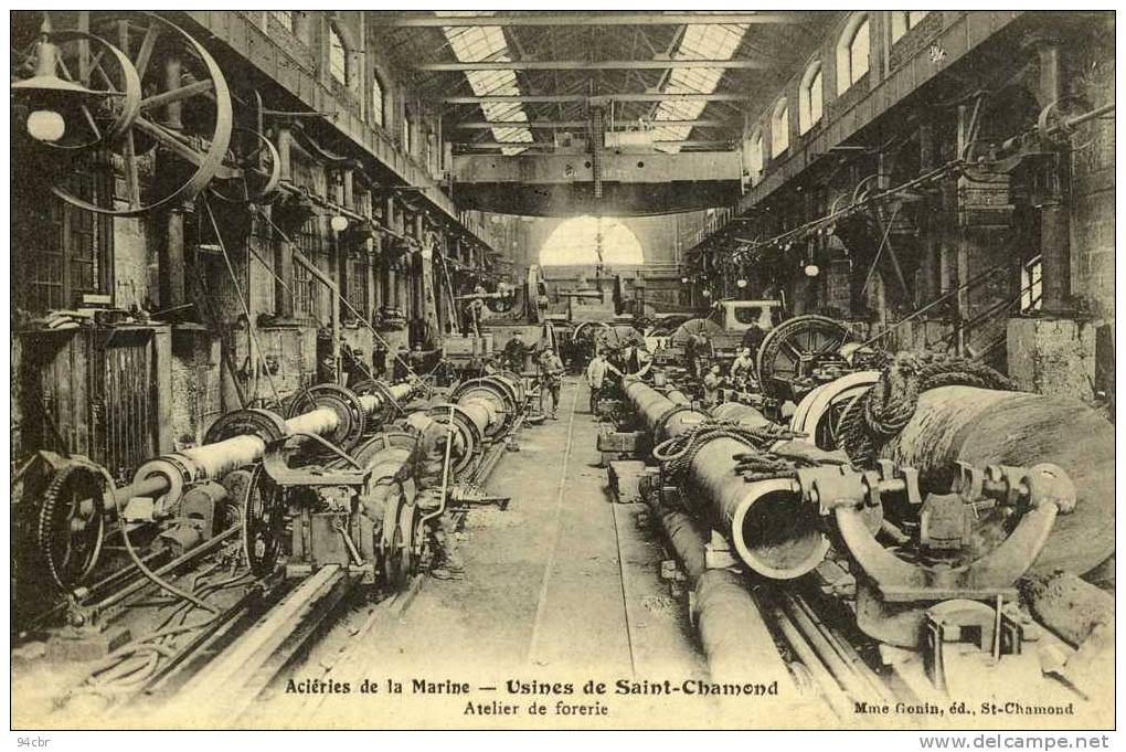 CPA ( 42)    SAINT  CHAMOND    Usine Des Aciéries De La Marine   Atelier De Forerie - Saint Chamond