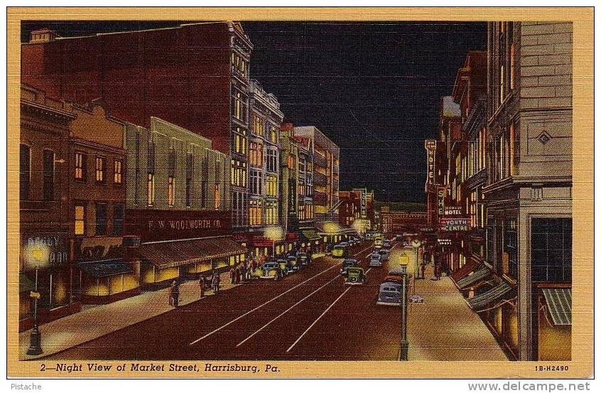 Harrisburg Pennsylvania - Market Street - Voitures Cars - Animée - 1940-50s - Neuve Unused - Harrisburg