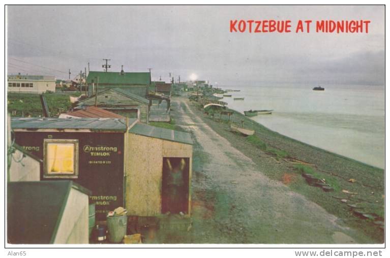 Kotzebue AK Midnight Sun On 1960s Vintage Postcard, Alaska Coast - Sonstige & Ohne Zuordnung