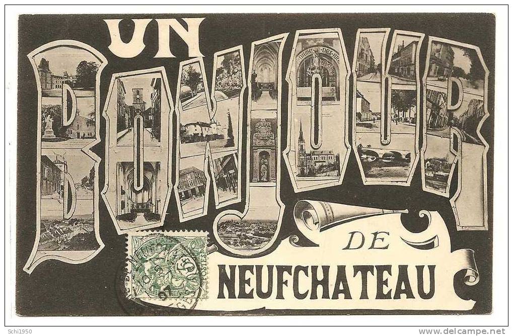 JP  -     88     -      UN BONJOUR    De     NEUFCHATEAU  .  1907 . - Neufchateau