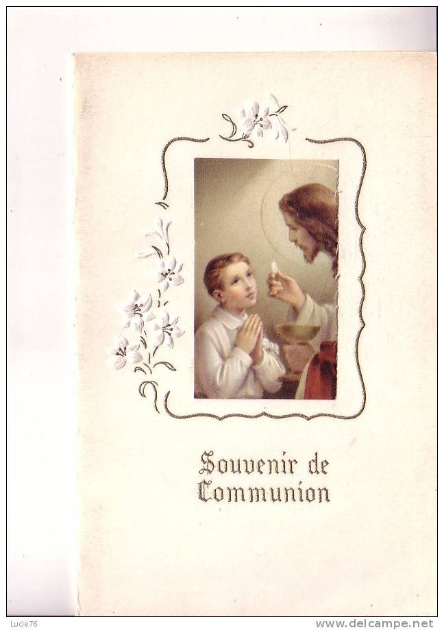 CARTE DOUBLE -  Souvenir De COMMUNION - Kommunion