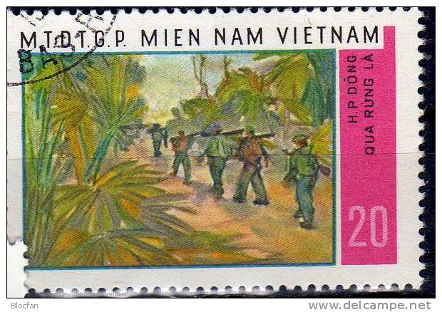 Vietcong 1968 Gemälde Kampf Im Dschungel Vietnam 15/18 O 20€ Flag Military Set From Asia - Food