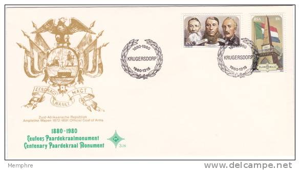 1980  Official FDC  # 3.26  Paardekraal Monument - FDC