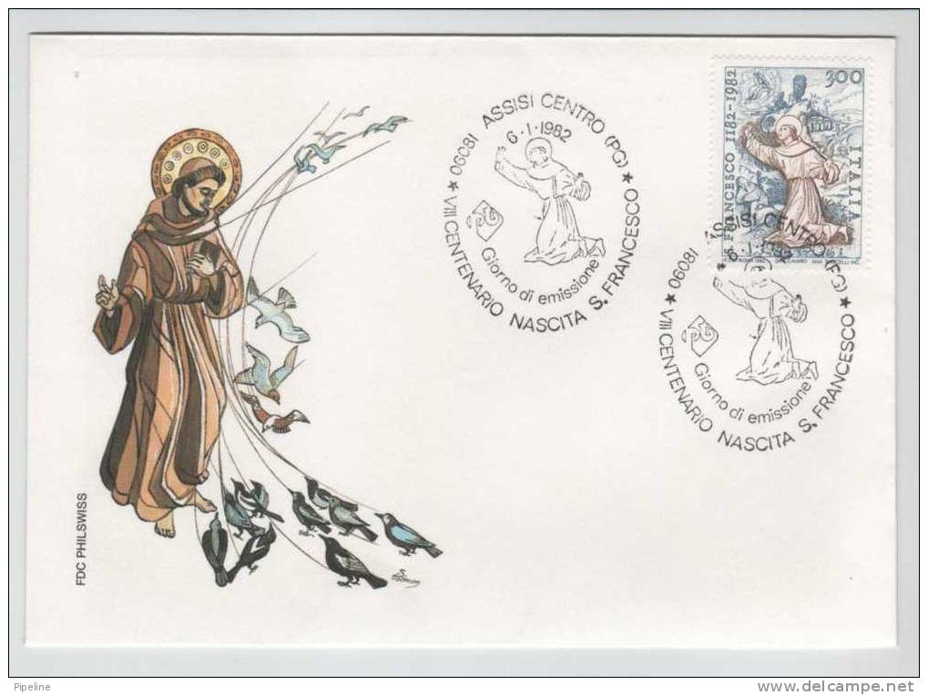 Italy FDC Assisi 6-1-1982 Centenario Nascita S. Francesco With Nice Cachet - FDC