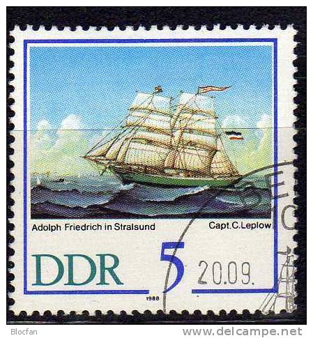 Segelschiffe Der Compagnie Stralsund DDR 3198/1 O 5€ - Schiffahrt