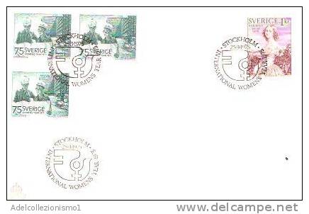 25786)lettera F.d.c. International Womens Year 1975 Con 3x75 + 1kr Svedesi + Annullo - FDC