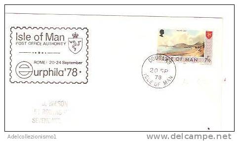 25799)lettera F.d.c. Isola Di Man Con 7 1/2p + Annullo - 1971-1980 Em. Décimales