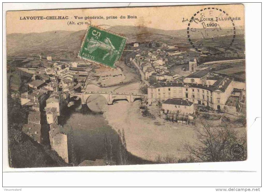 CPA. LAVOUTE CHILHAC. VUE GENERALE PRISE DU BOIS. ALT. 470M. DATEE 1913. - Autres & Non Classés