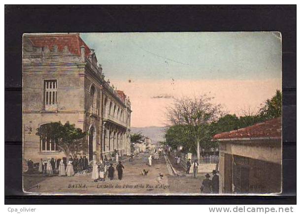 ALGERIE Batna Rue D'Alger, Salle Des Fetes, Animée, Colorise, Ed ND 35, 1908 - Batna