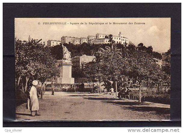 ALGERIE Philippeville Square De La République, Monument Des Zouaves, Ed Laune 15, 192? - Skikda (Philippeville)