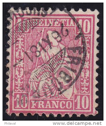 Suisse 1867 - 1878 : No 38 - SBK : 1.50 - Oblitérés