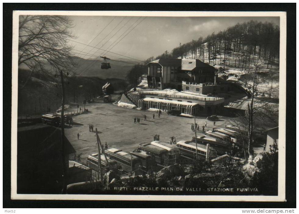 798-RIETI-PIAZZALE PIAN DE VALLI-STAZIONE FUNIVIA-PULMANN-1949-FG - Rieti