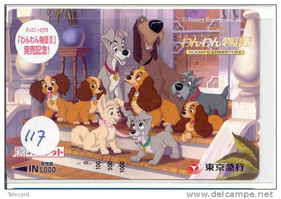 Carte Prépayée Japon (117) *  DISNEY JAPAN * DOG CHIEN *  PREPAID CARD * FILM MOVIE CINEMA KINO - Disney