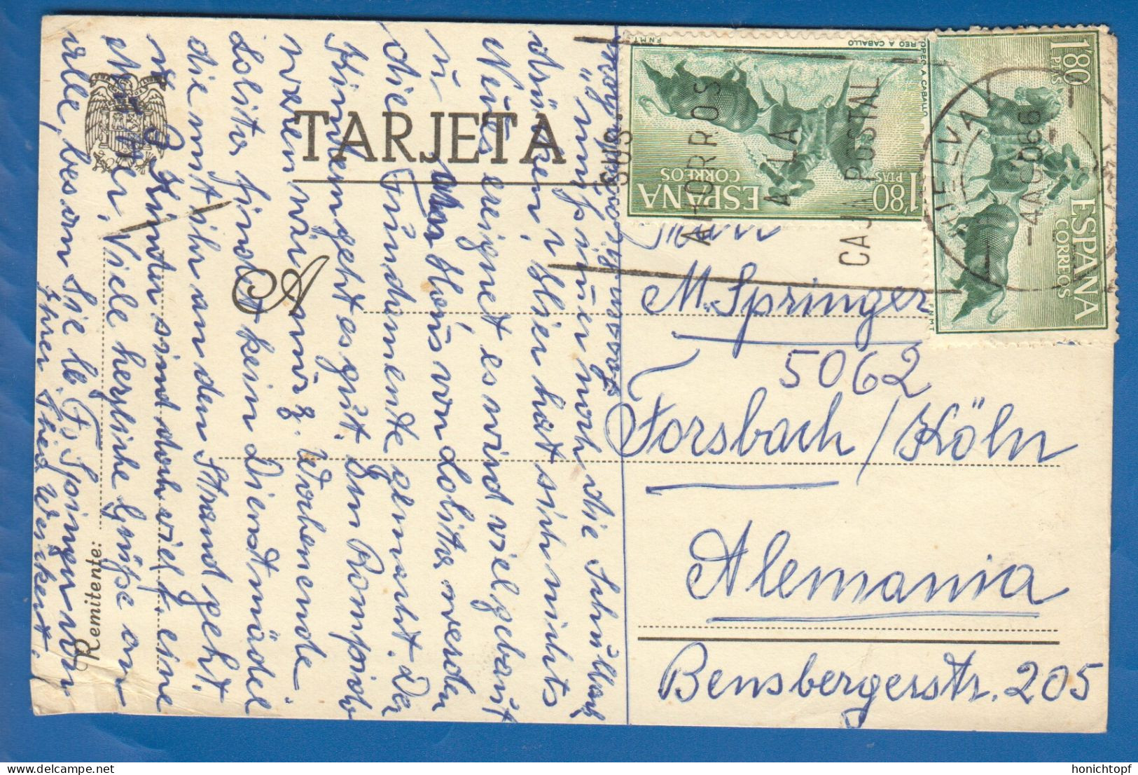 Spanien; 1966 Tarjeta; Postkarte To Germany - 1931-....