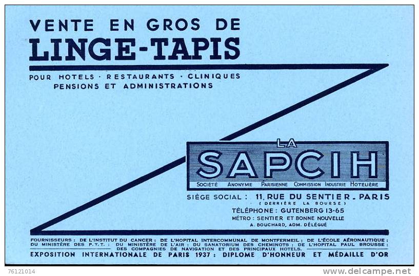 Buvard LA SAPCIH Linge  Tapis (bleu) - Lots & Serien