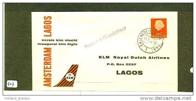 LP BRIEF KLM AMSTERDAM-LAGOS   (907) - Luchtpost