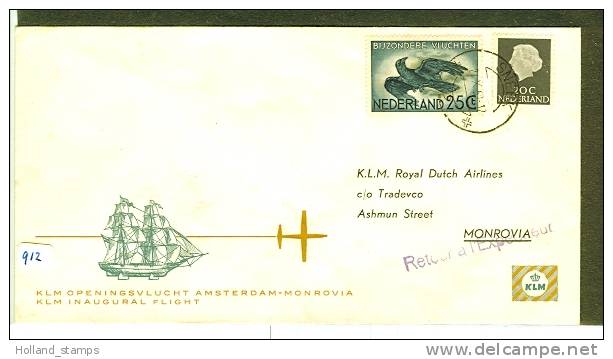LP BRIEF KLM AMSTERDAM - MONROVIA 1960       (912) - Posta Aerea
