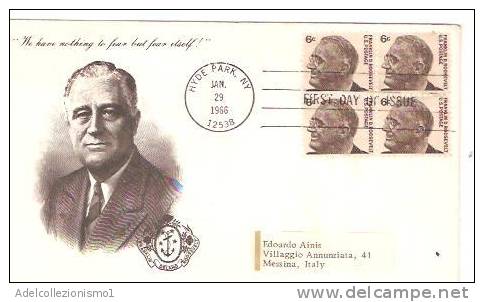 25853)lettera F.d.c. F. Roosevelt Con 4x6c  + Annullo - Other & Unclassified