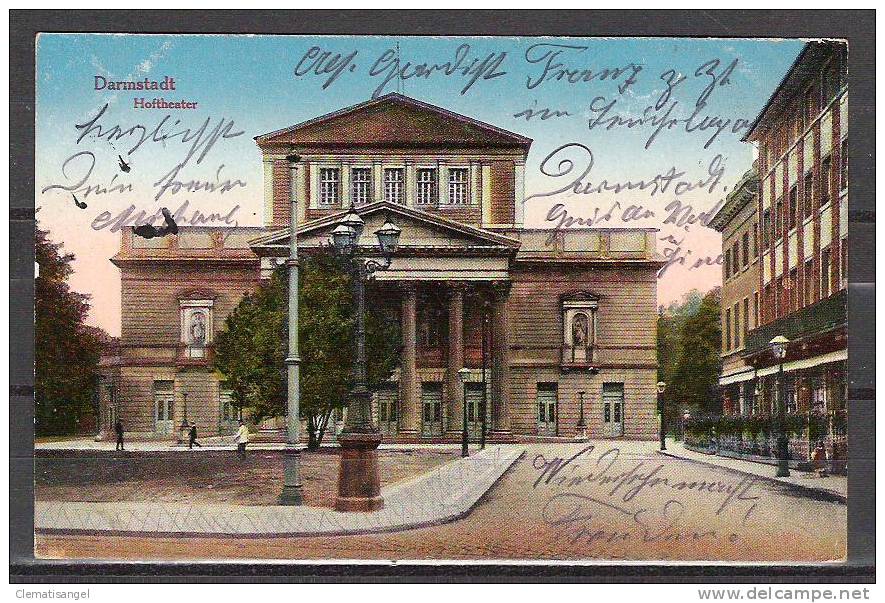 TOP!! DARMSTADT * HOFTHEATER * FELDPOSTKARTE VON 1917 NACH FRANKFURT *!! - Darmstadt