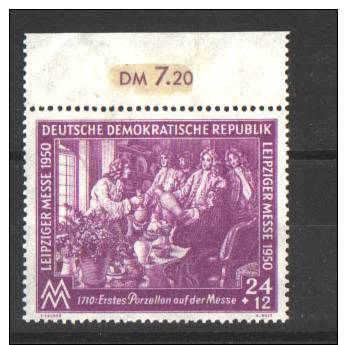 DDR   Leipziger Messe  1950    Mi.  248  **       EUR  12        Nur Falzabdruck Auf Oberrand - Ungebraucht