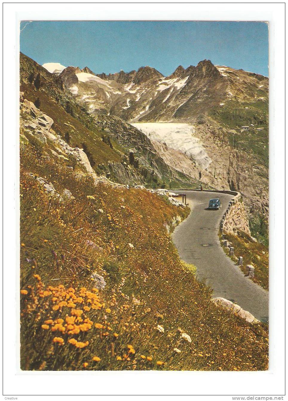 Suisse- Schweiz -Zwitserland Switzerland. Grimselpass Und Furkapass Mit Rhonegletscher Galenstock(2scans) - Lens