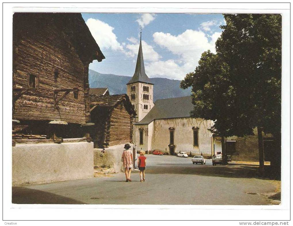 Suisse- Schweiz -Zwitserland Switzerland.  NATERS,Wallis. Kirche Und Dorfstrasse - Naters