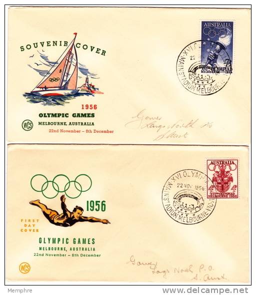 Melbourne Olympics Wesley Souvenir Cover With Rare Illustrated Main Stadium Cancel - Storia Postale