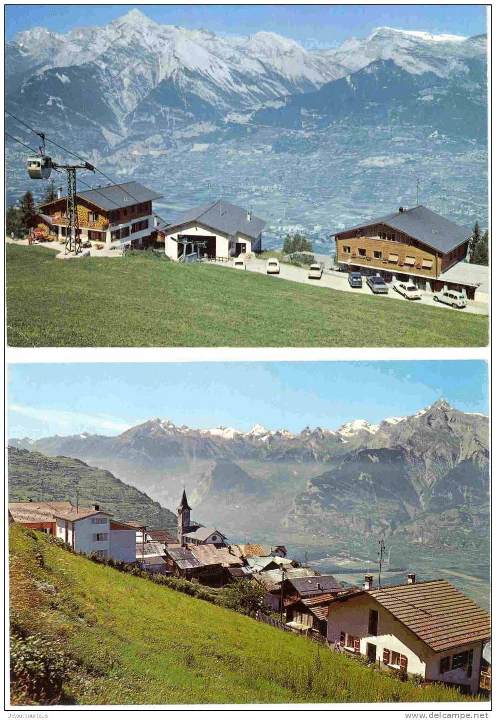 VEYSONNAZ Valais : Lot De 2 Cp : Haut De Cry & Aux Diablerets +village ( Téléphérique Renault 4L R4) - Veysonnaz