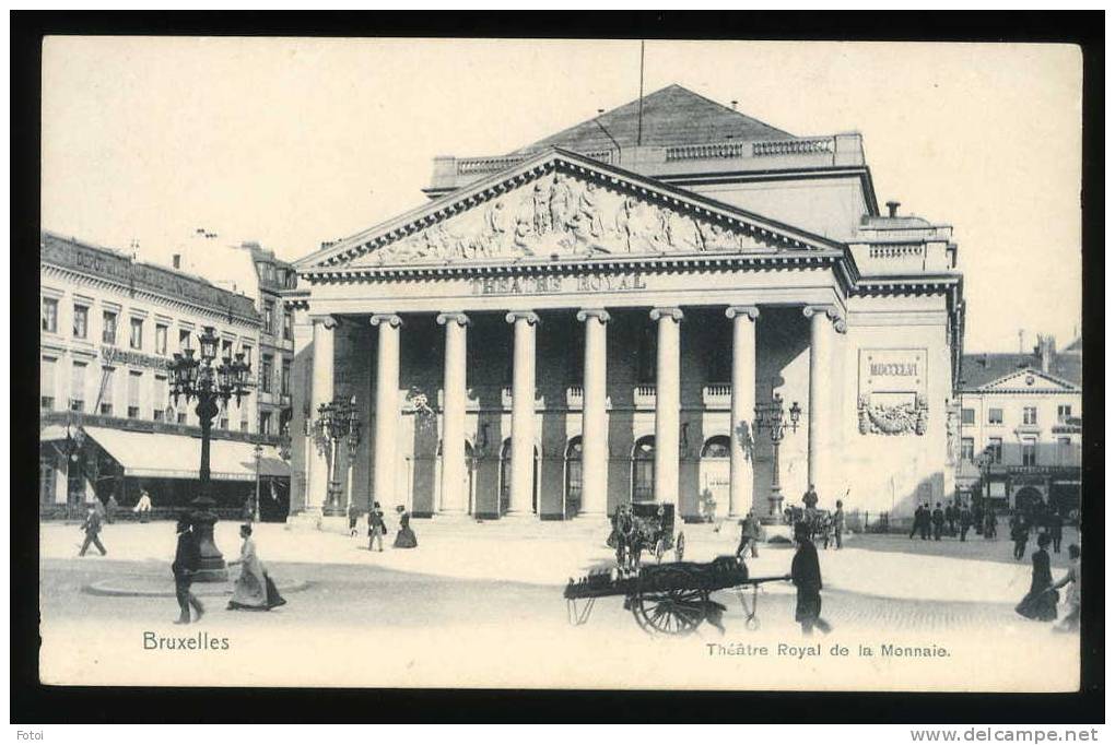 OLD PHOTO POSTCARD BRUXELLES THEATRE ROYAL DE LA MONNAIE CARTE POSTAL - Avenues, Boulevards