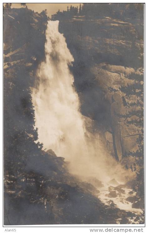 Yosemite Park Real Photo Postcard, Waterfall - Yosemite