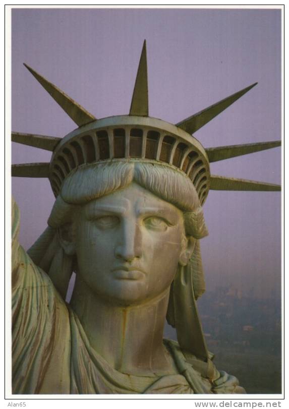 Statue Of Liberty Head, New York Harbor On 1986 Vintage Postcard - Estatua De La Libertad
