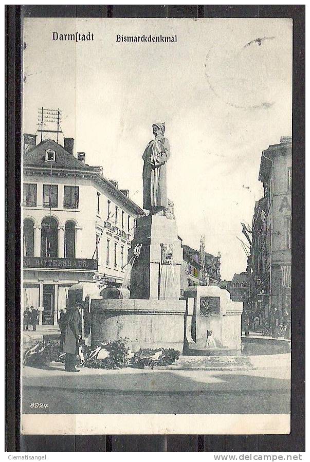 TOP!! DARMSTADT * BISMARCKDENKMAL MIT KRÄNZEN * 1906 *!! - Darmstadt