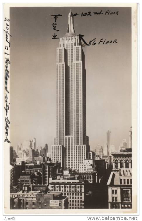 Empire State Building Manhattan New York C1930s/40s Vintage Real Photo Postcard - Empire State Building